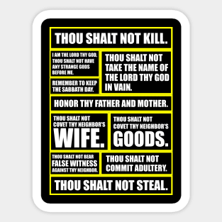 The ten commandments Sticker